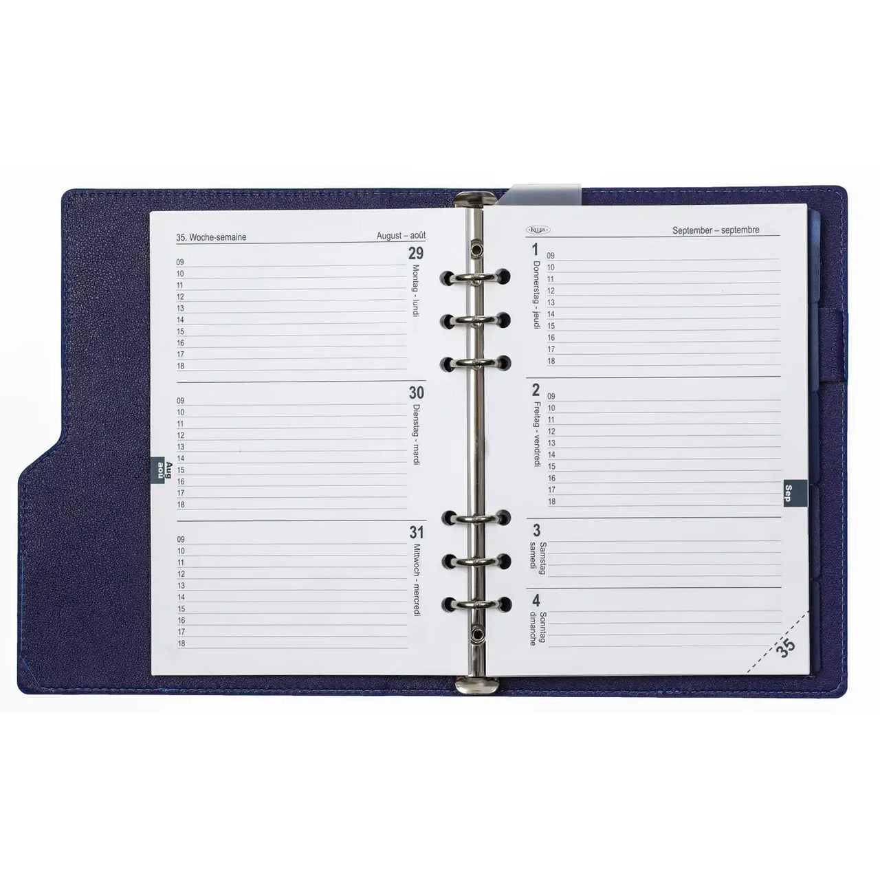 1016-75 Clipbook A5 Ringbinderplaner Croco Indigo