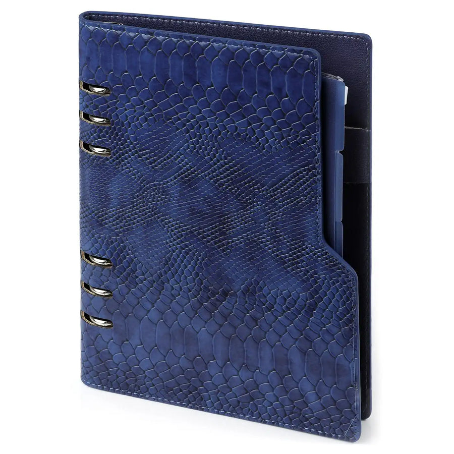 1016-75 Clipbook A5 Ringbinderplaner Croco Indigo