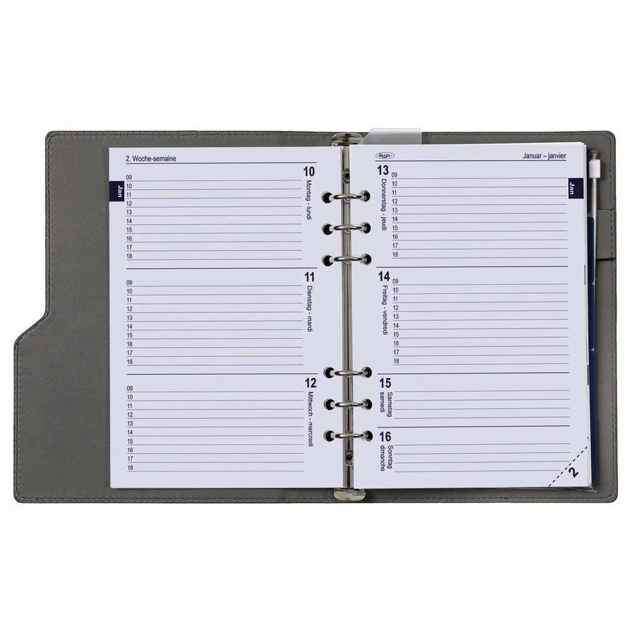 1016-76 A5 Binderplanner Clipbook Croco Grijs