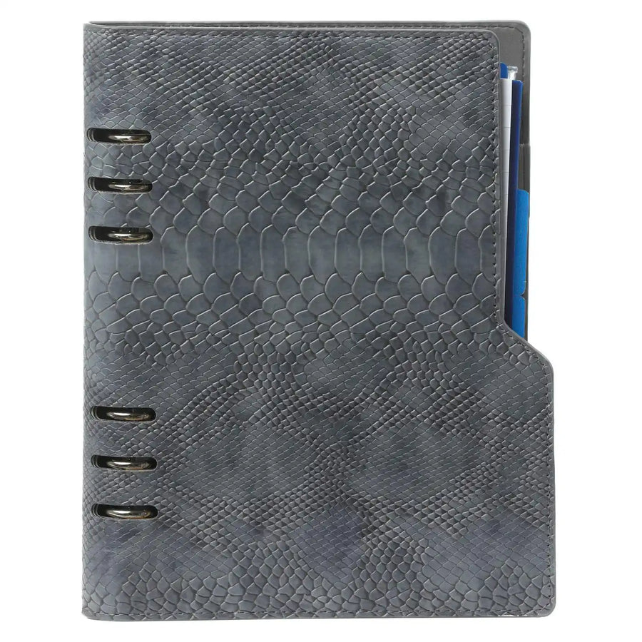 1016-76 A5 Binderplanner Clipbook Croco Grijs
