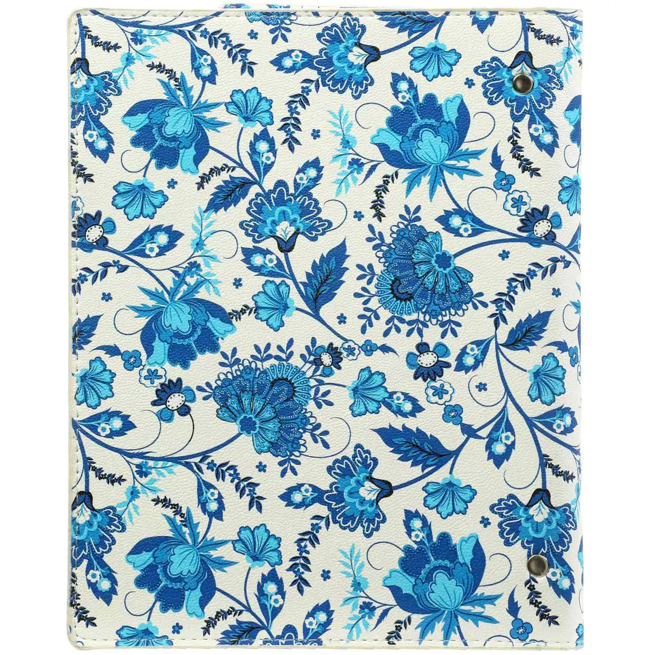 1016-78 Clipbook A5 Ring Binder Organizer Delft Blue Flowers