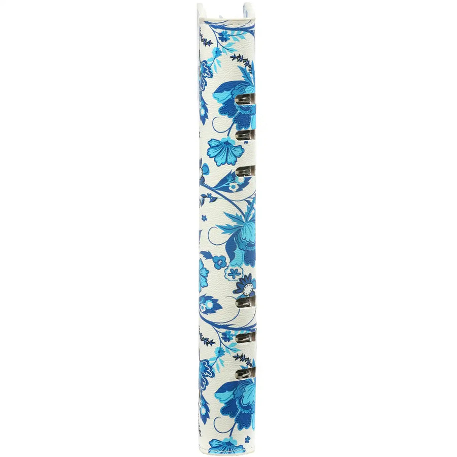 1016-78 Clipbook A5 Ring Binder Organizer Delft Blue Flowers