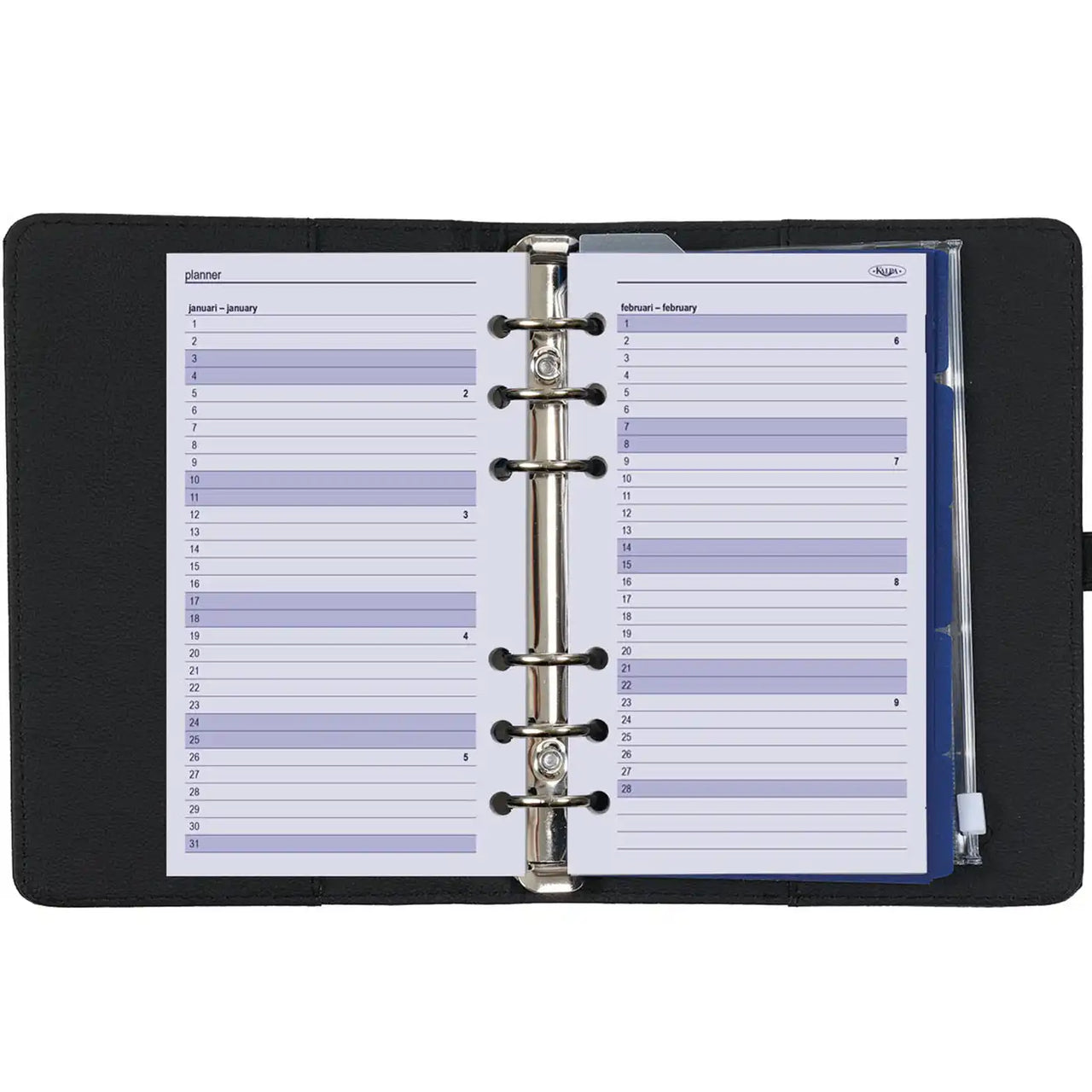 1111-01 Personal Ring Planner Grain Black