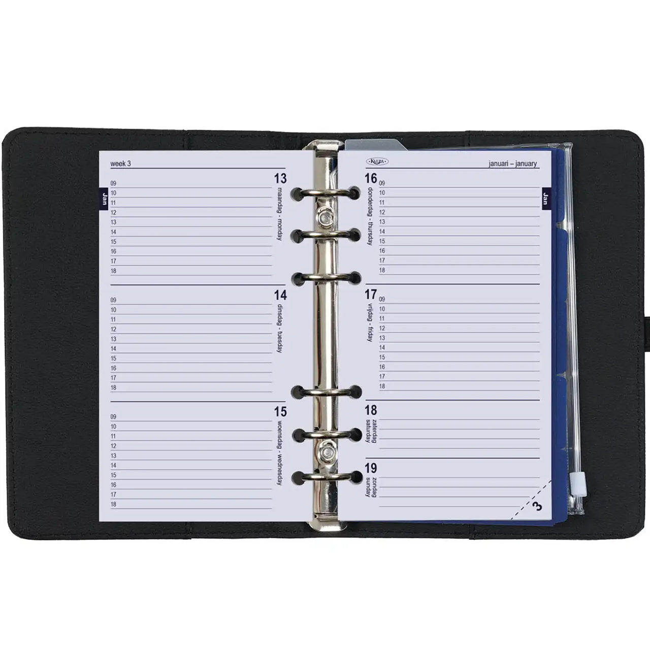 1111-01 Personal Ring Planner Grain Black