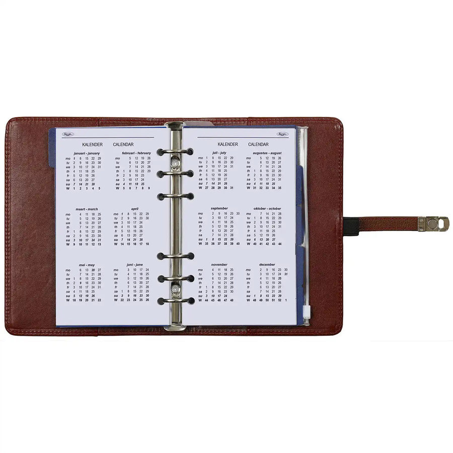 1111-02 Nachfüllbar Personal Ringbuch Organizer Haselnussbraun