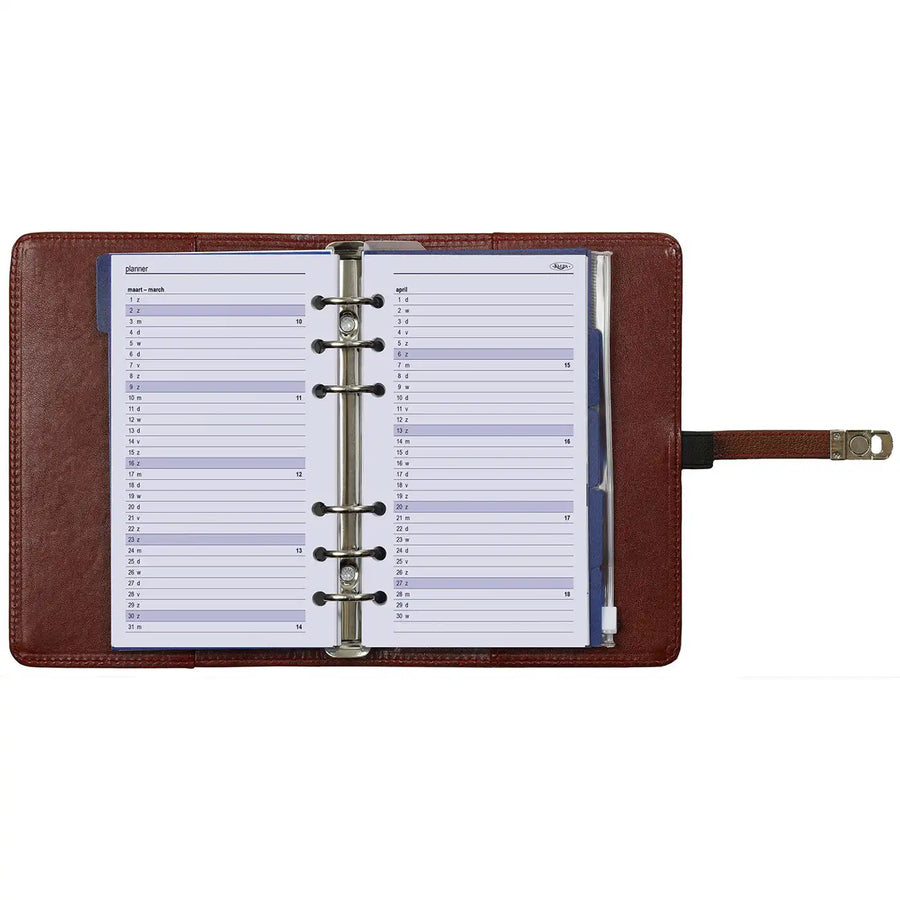 1111-02 Nachfüllbar Personal Ringbuch Organizer Haselnussbraun