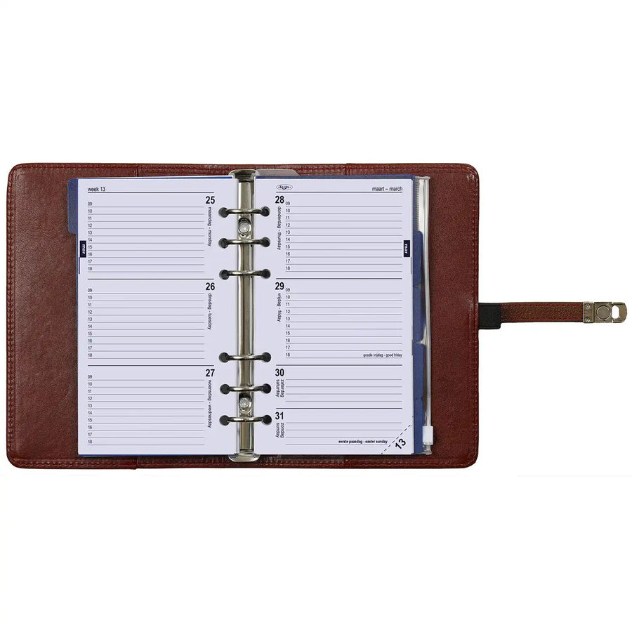 1111-02 Nachfüllbar Personal Ringbuch Organizer Haselnussbraun