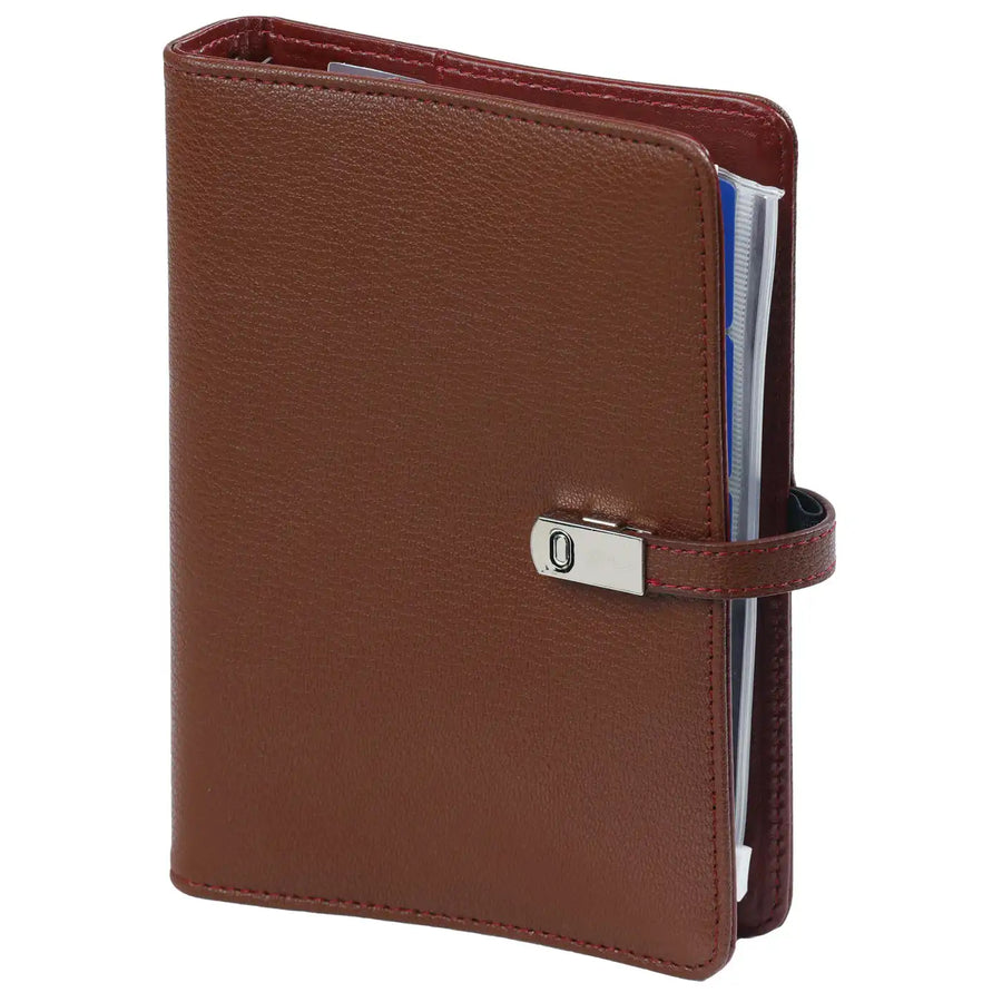 1111-02 Nachfüllbar Personal Ringbuch Organizer Haselnussbraun