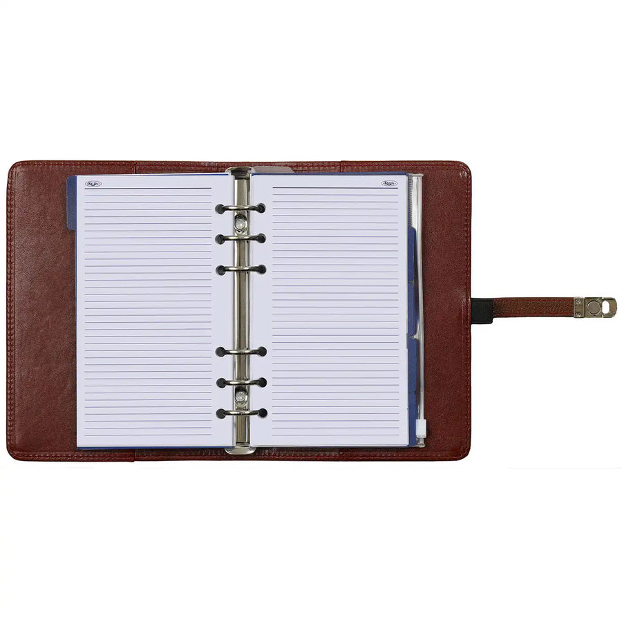 1111-02 Nachfüllbar Personal Ringbuch Organizer Haselnussbraun