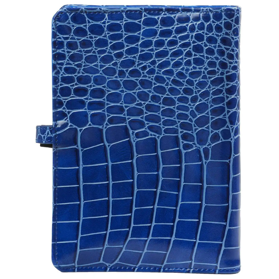 1111-07 hervulbare Personal Organizer Croco Mediterraan blauw