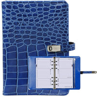 1111-07 hervulbare Personal Organizer Croco Mediterraan blauw