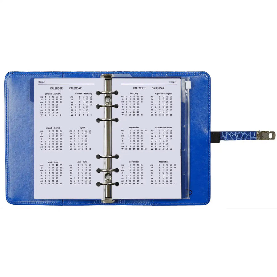 1111-07 hervulbare Personal Organizer Croco Mediterraan blauw