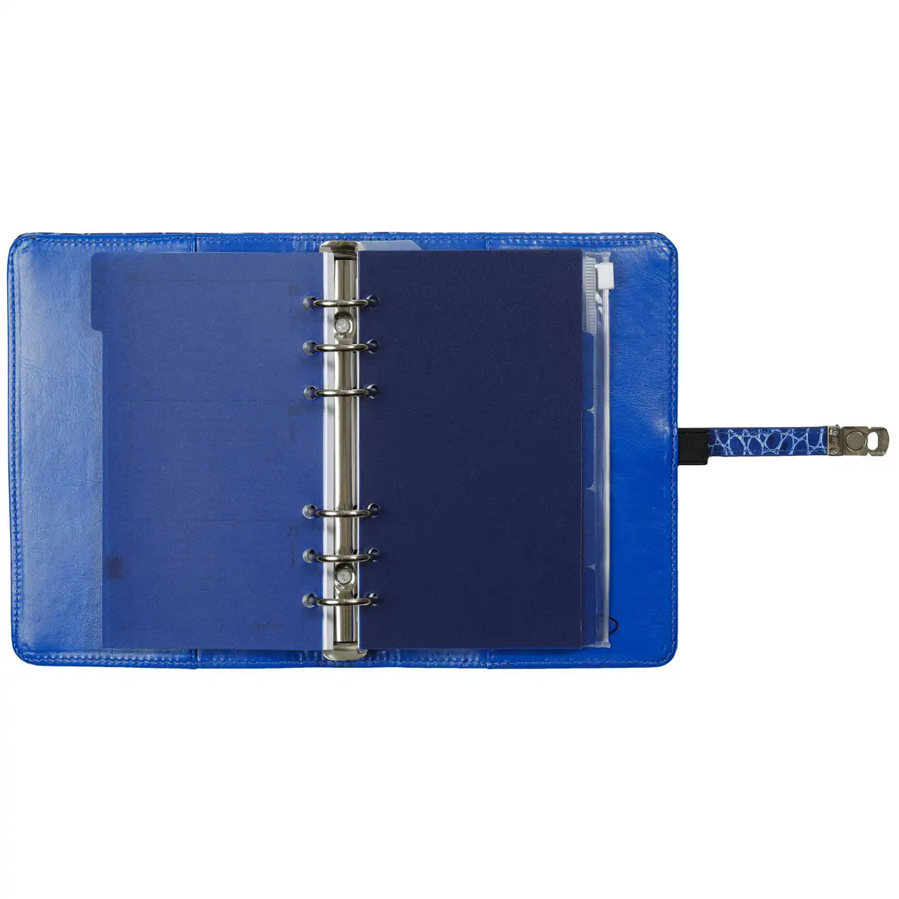 1111-07 hervulbare Personal Organizer Croco Mediterraan blauw