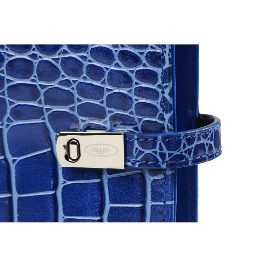 1111-07 hervulbare Personal Organizer Croco Mediterraan blauw