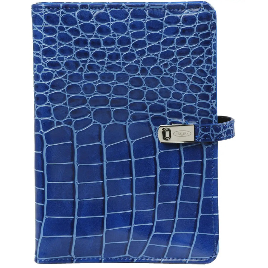 1111-07 hervulbare Personal Organizer Croco Mediterraan blauw