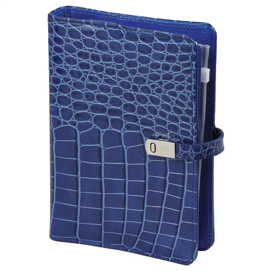 1111-07 hervulbare Personal Organizer Croco Mediterraan blauw