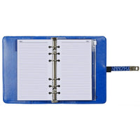 1111-07 hervulbare Personal Organizer Croco Mediterraan blauw