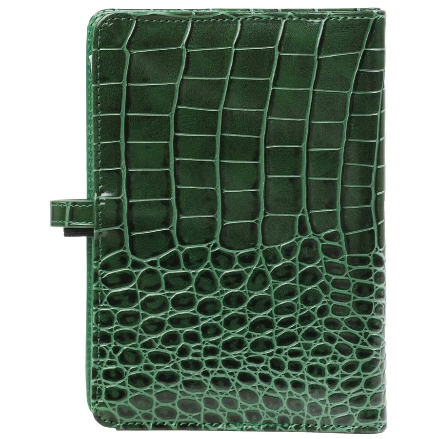 1111-09 Nachfüllbar Personal Planer Organizer Croco Waldgrün