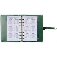 1111-09 Nachfüllbar Personal Planer Organizer Croco Waldgrün
