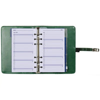 1111-09 Nachfüllbar Personal Planer Organizer Croco Waldgrün