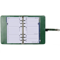 1111-09 Nachfüllbar Personal Planer Organizer Croco Waldgrün