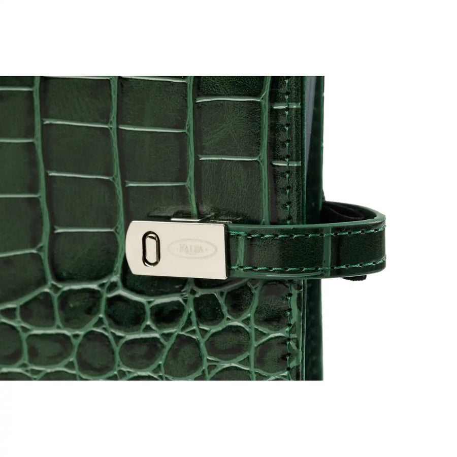 1111-09 Nachfüllbar Personal Planer Organizer Croco Waldgrün