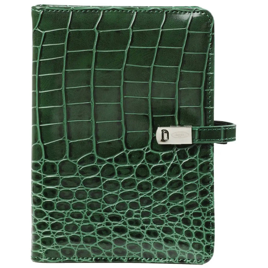 1111-09 Nachfüllbar Personal Planer Organizer Croco Waldgrün