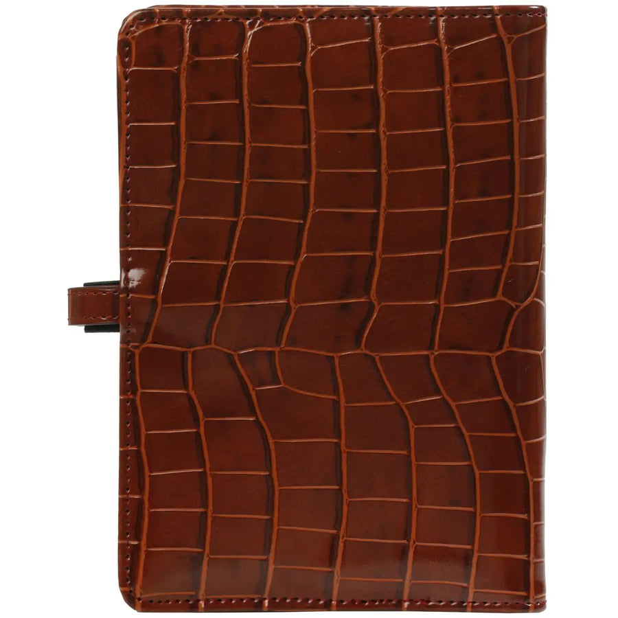 1111-10 nachfüllbar Personal 6 Ringbindemittel Organizer Croco Cognac
