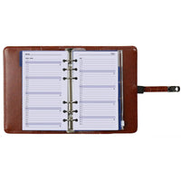 1111-10 nachfüllbar Personal 6 Ringbindemittel Organizer Croco Cognac