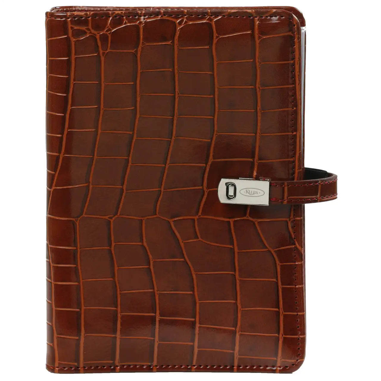 1111-10 nachfüllbar Personal 6 Ringbindemittel Organizer Croco Cognac