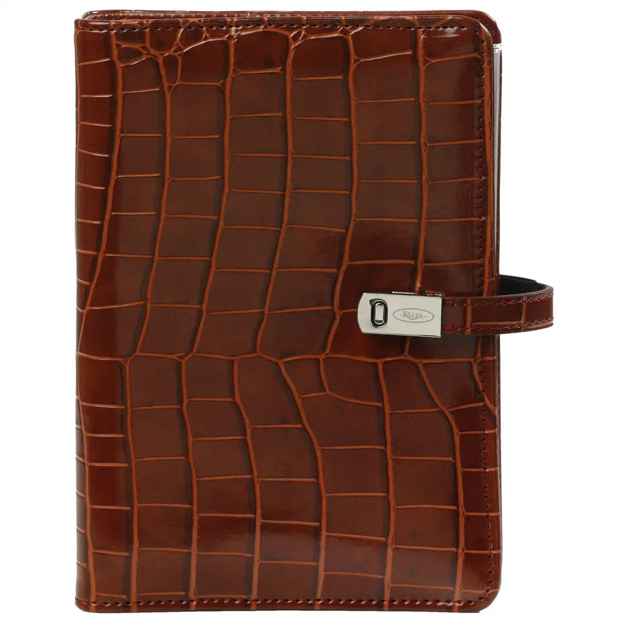 1111-10 nachfüllbar Personal 6 Ringbindemittel Organizer Croco Cognac