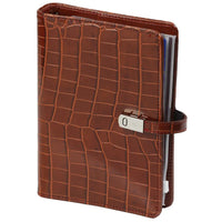 1111-10 nachfüllbar Personal 6 Ringbindemittel Organizer Croco Cognac
