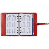 1111-11 Nachfüllbar Personal 6 Ring Binder Planer Croco Rot