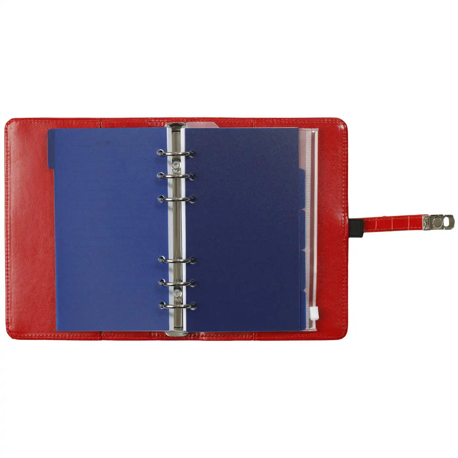 1111-11 Nachfüllbar Personal 6 Ring Binder Planer Croco Rot