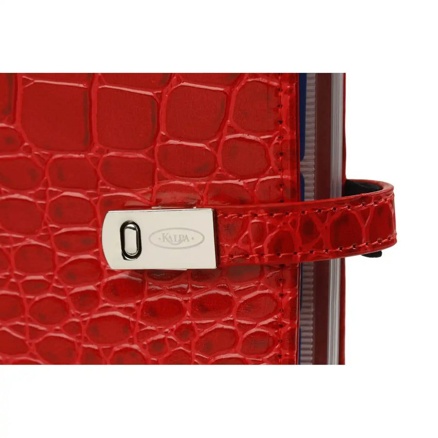 1111-11 Nachfüllbar Personal 6 Ring Binder Planer Croco Rot