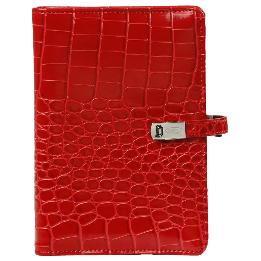 1111-11 Nachfüllbar Personal 6 Ring Binder Planer Croco Rot