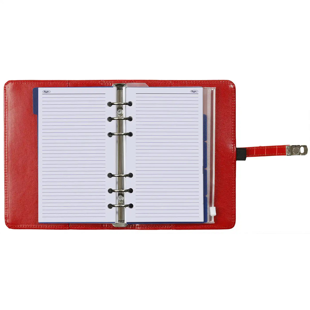 1111-11 Nachfüllbar Personal 6 Ring Binder Planer Croco Rot