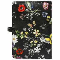 1111-12 Nachfüllbar Personal 6 Ringbindemittel Agenda Blumen von Blüte schwarz