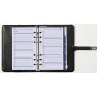 1111-12 Nachfüllbar Personal 6 Ringbindemittel Agenda Blumen von Blüte schwarz