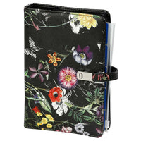 1111-12 Nachfüllbar Personal 6 Ringbindemittel Agenda Blumen von Blüte schwarz