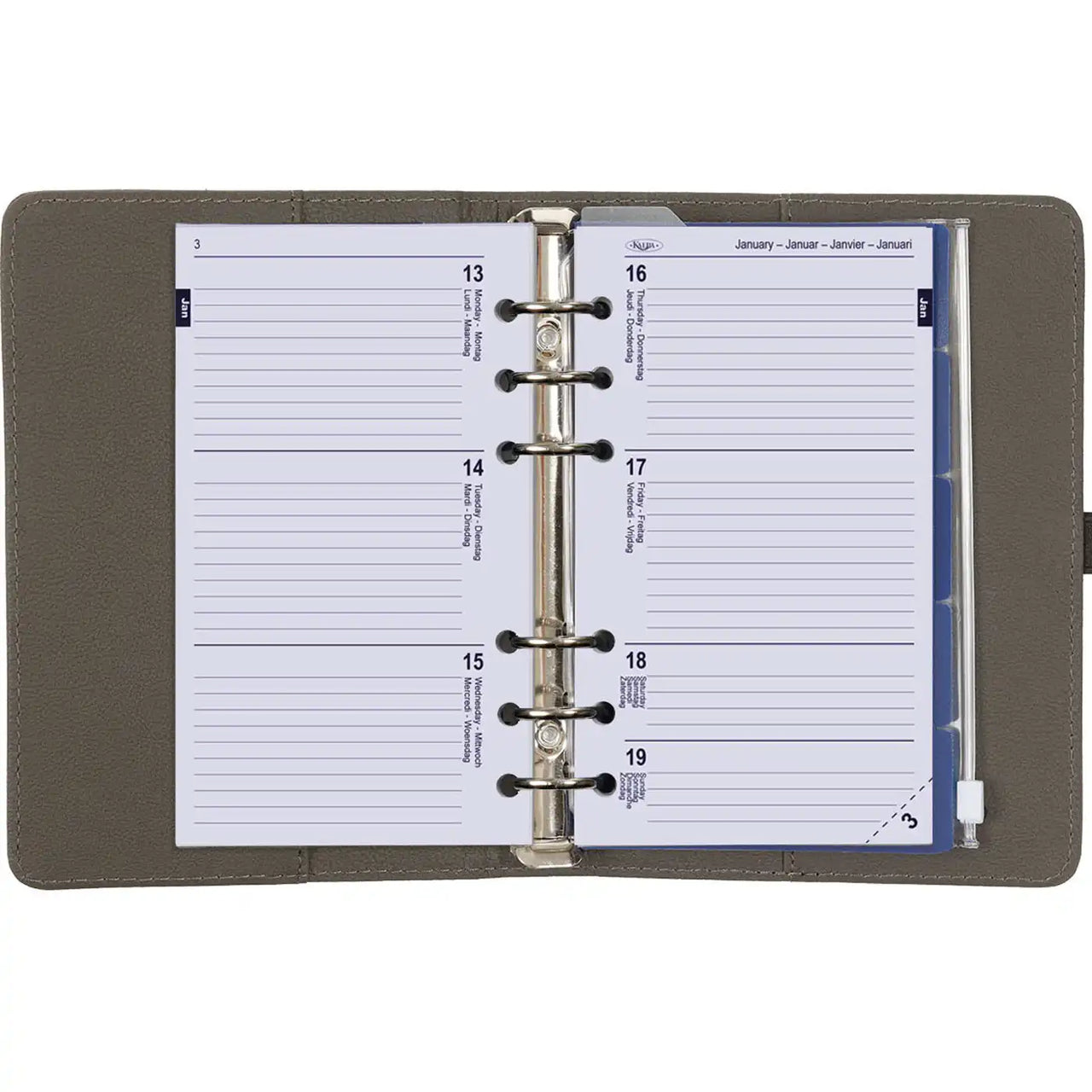 1111-17 Personal Ring Agenda Grey