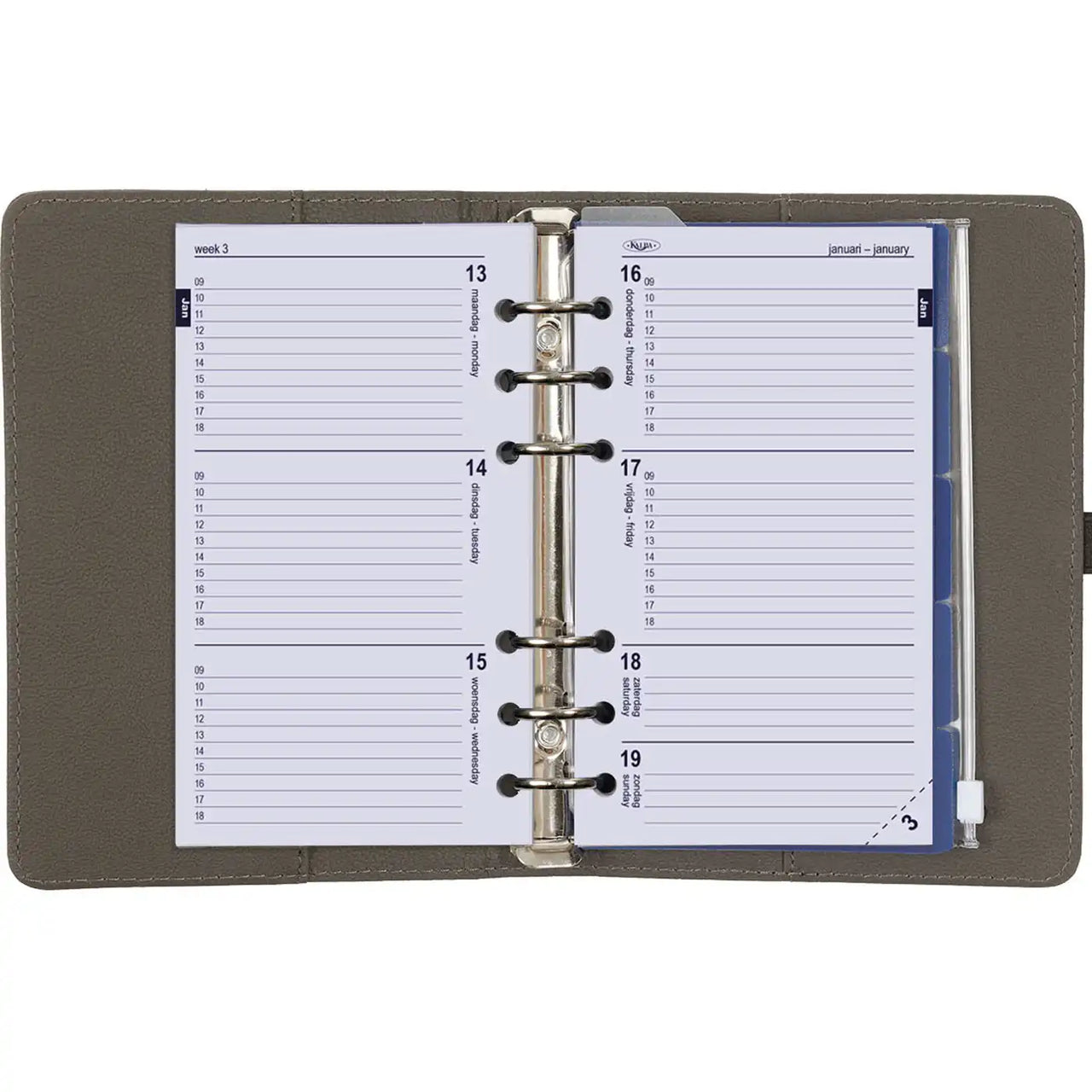 1111-17 Personal Ring Agenda Grey