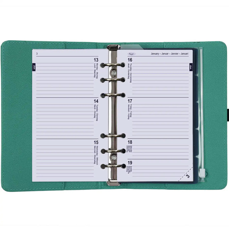 1111-18 Personal Ringagenda Organizer Muntgroen