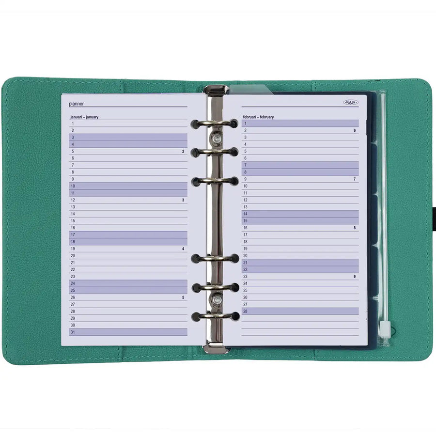 1111-18 Personal Ringagenda Organizer Muntgroen