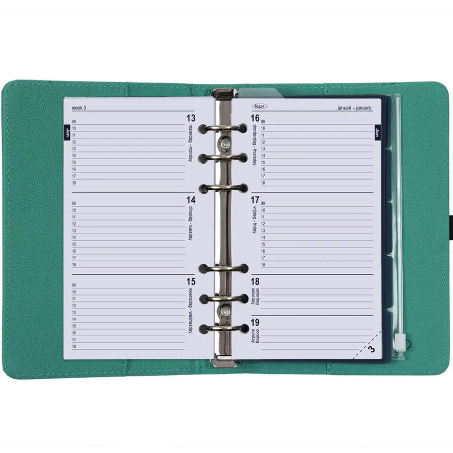 1111-18 Personal Ringagenda Organizer Muntgroen