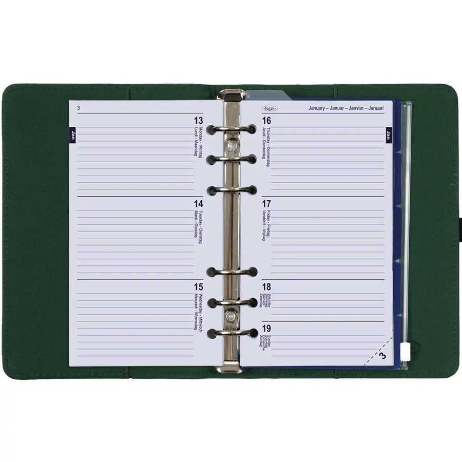 1111-19 Personal Ring Agenda Planner Forest Green