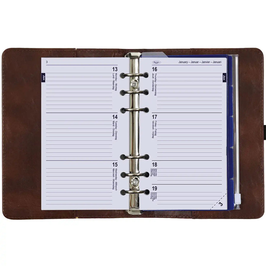 1111-20 Personal 6 Ringplaner Kastanienbraun