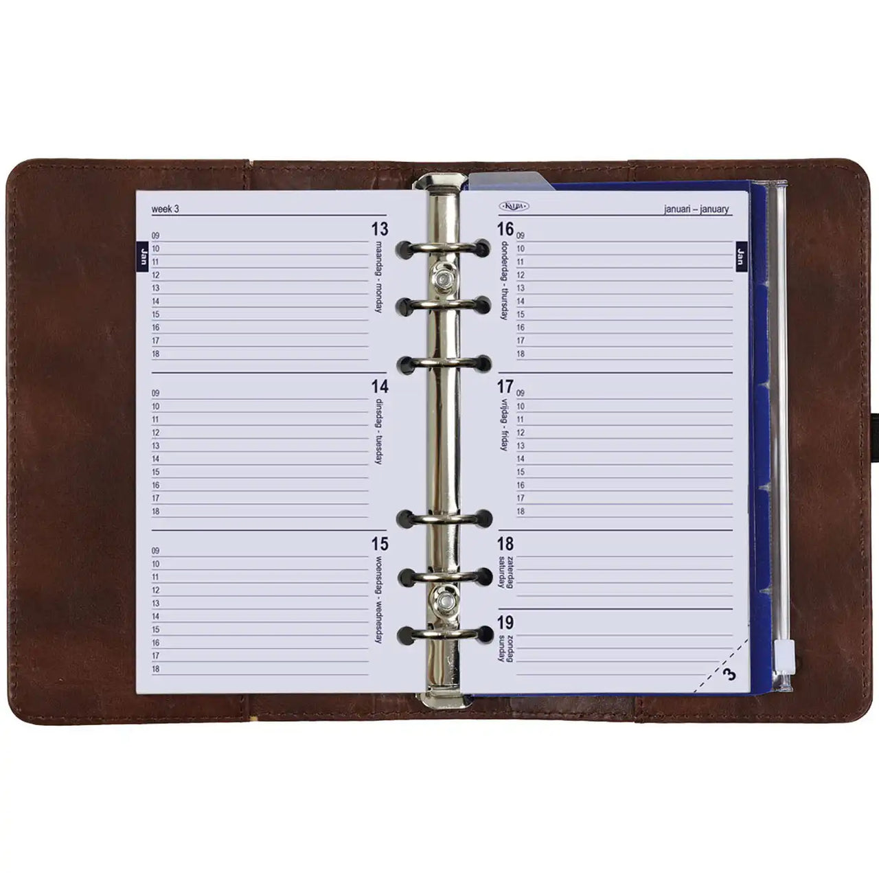 1111-20 Personal 6 Ringplaner Kastanienbraun