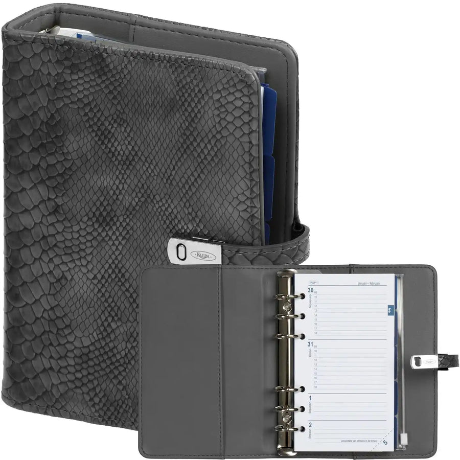 1111-76 Personal Binderplaner Croco Grau