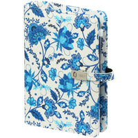 1111-78 Personal Ring Binder Agenda Blue Flowers